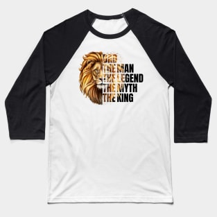 Dad the Man the Legend Leopard Lion Baseball T-Shirt
